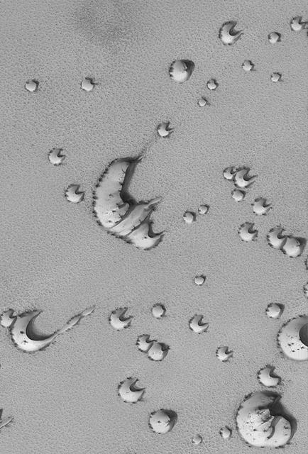 NASA image: Defrosting North Polar Dunes