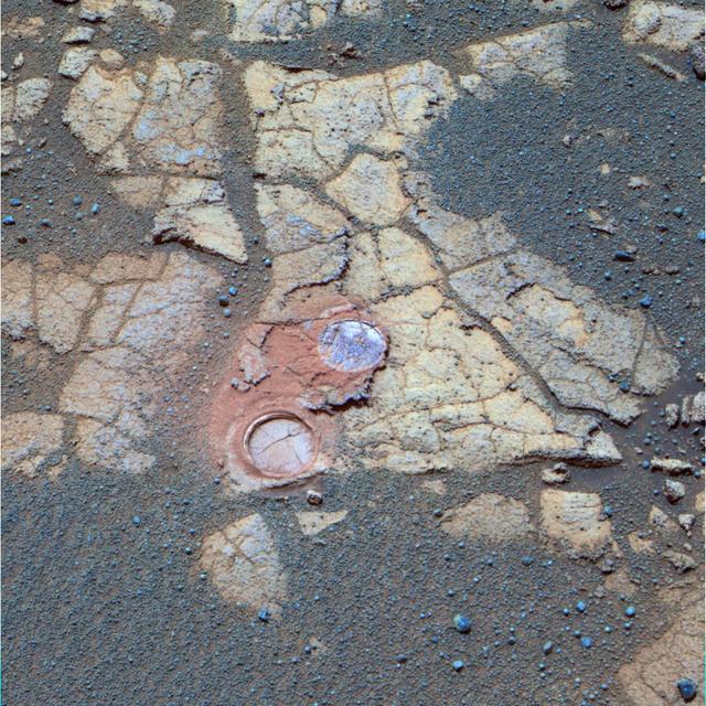 NASA image: Opportunity Examines Cracks and Coatings on Mars Rocks