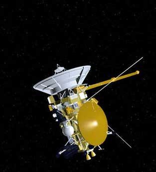 Artist concept of NASA Cassini spacecraft from December, 2002. http://photojournal.jpl.nasa.gov/catalog/PIA04233