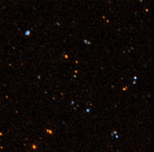This image was taken May 21 and 22, 2003, by NASA Galaxy Evolution Explorer. The image was made from data gathered by the two channels of the spacecraft camera during the mission first light milestone.