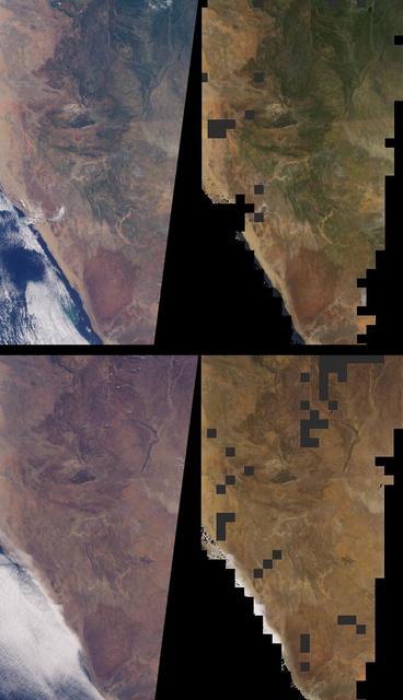 NASA image: Seasonal Surface Changes in Namibia and Central Angola
