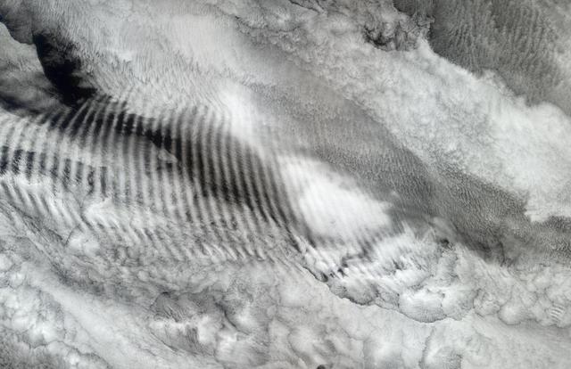 NASA image: Gravity Waves Ripple over Marine Stratocumulus Clouds