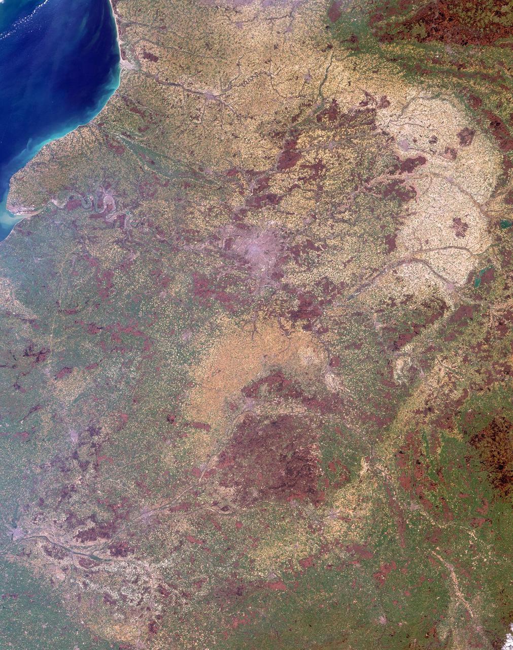 Normandy, Poitou, Bourgogne Regions, France is shown in this MISR Mystery Quiz #18 captured by NASA Terra spacecraft.