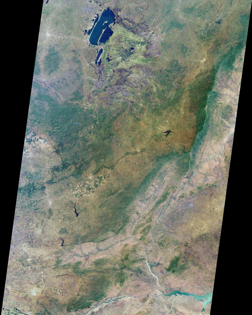 Zambia, the Democratic Republic of the Congo, Mozambique, and Zimbabwe are shown in this MISR Mystery Quiz #20 captured by NASA Terra spacecraft.