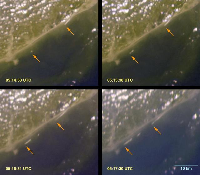 NASA image: Breaking Tsunami Waves along India Eastern Coast