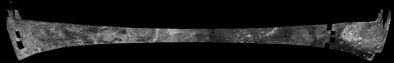 This image was obtained by NASA Cassini radar instrument during a flyby on Feb. 15, 2005. The radar antenna was pointing toward Titan at an altitude of 1,577 kilometers 890 miles during the closest approach. https://photojournal.jpl.nasa.gov/catalog/PIA04389