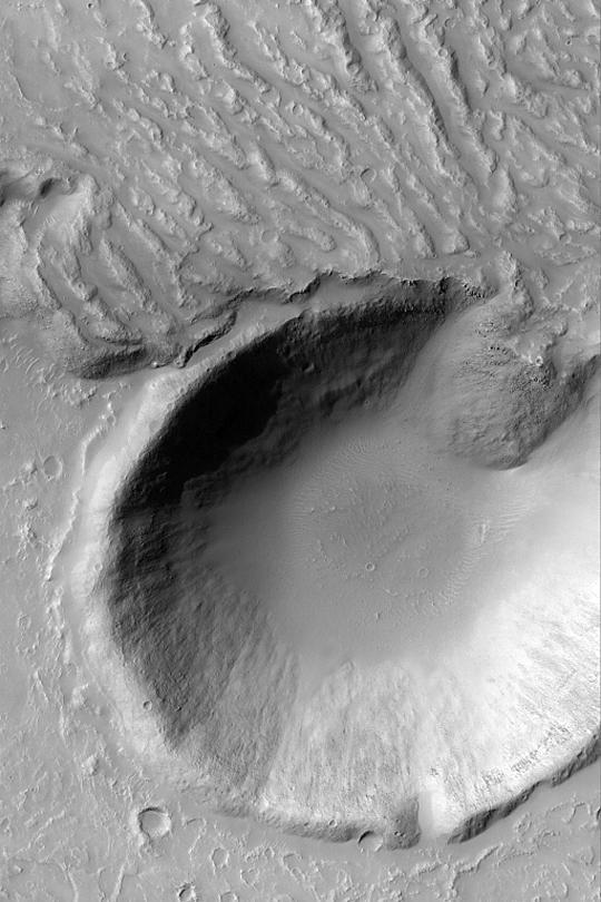 Lava Flow and Impact Crater
