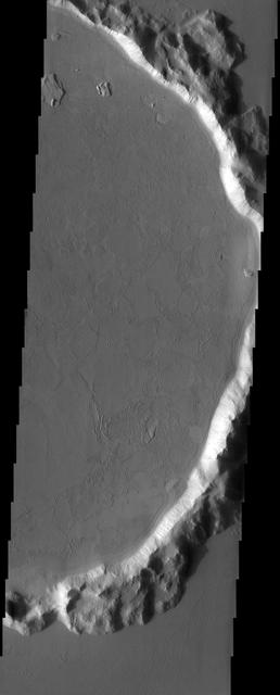 NASA image: Western Amazonis Flow Features and Crater Interaction