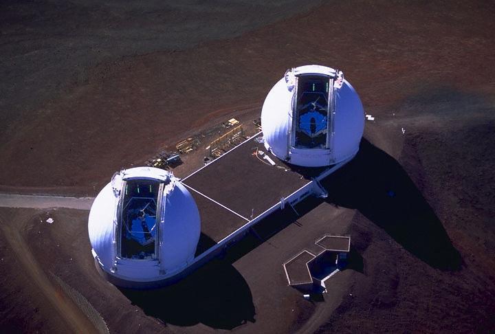 At the summit of Mauna Kea, Hawaii, NASA astronomers have linked the two 10-meter 33-foot telescopes at the W. M. Keck Observatory. The linked telescopes, together are called the Keck Interferometer, the world most powerful optical telescope system.