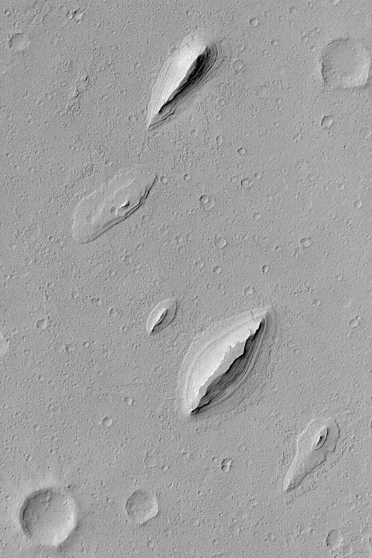 Layered Yardangs in Henry Crater