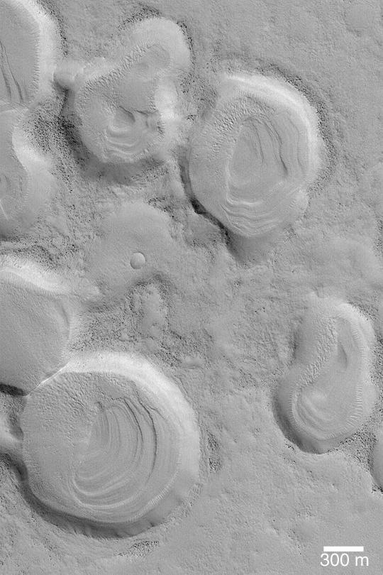 Layers in Crater Cluster
