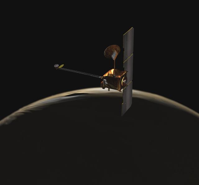 Odyssey over Martian Sunrise Artist Concept