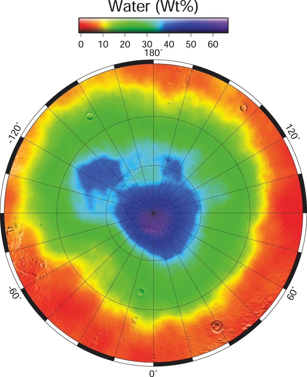 North Polar Water Ice by Weight