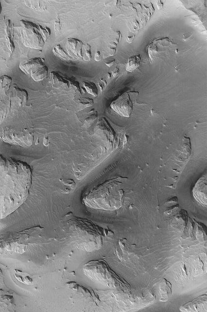 Wind-Eroded Terrain near Olympus Mons
