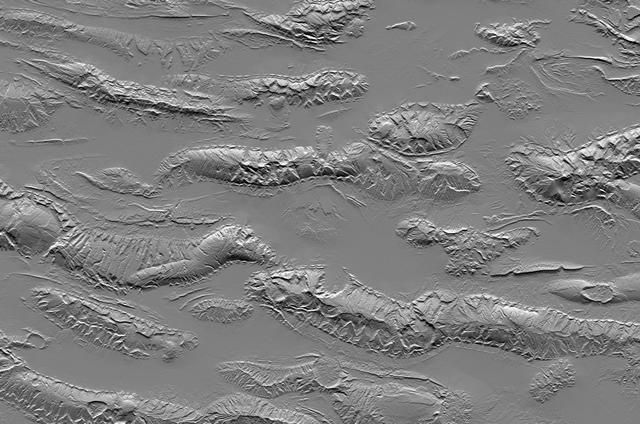 The Zagros Mountains in Iran offer a visually stunning topographic display of geologic structure in layered sedimentary rocks.