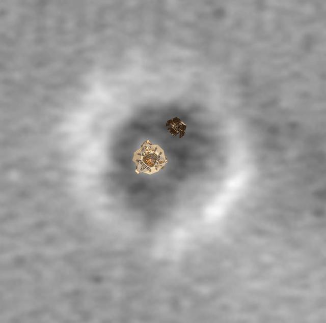 NASA image: Top View of a Computer Graphic Model of the Opportunity Lander and Rover