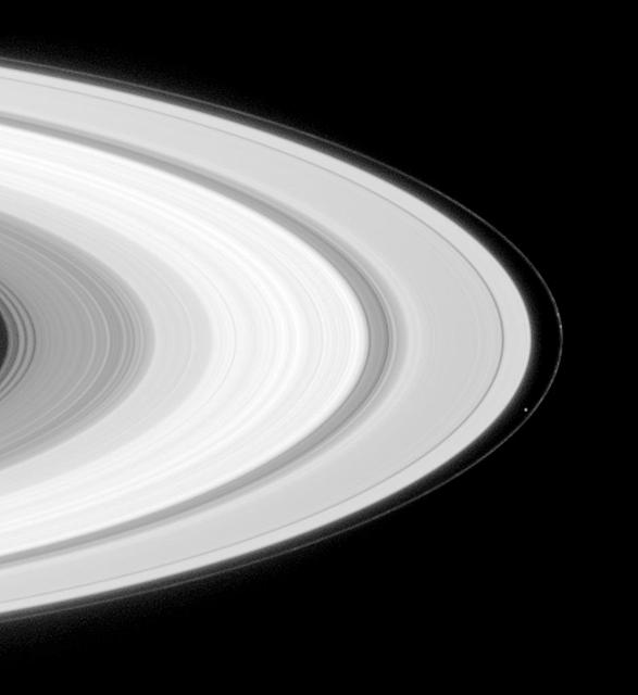 NASA image: Prometheus and Knots in the F Ring