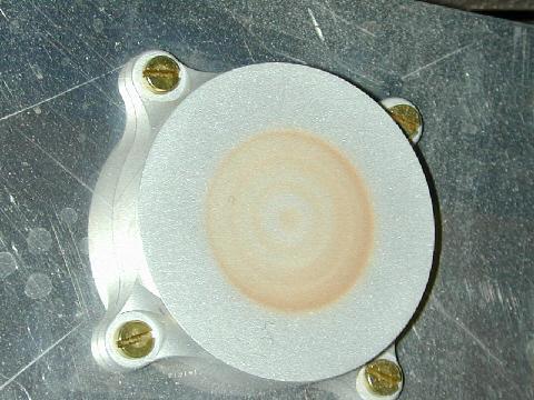 This image of a model capture magnet was taken after an experiment in a Mars simulation chamber at the University of Aarhus, Denmark. It has some dust on it, but not as much as that on the Mars Exploration Rover Spirit capture magnet.