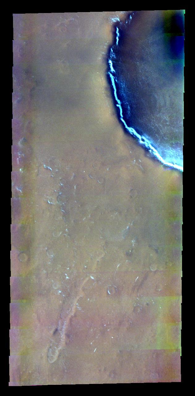 Colored Crater in Vastitas Borealis