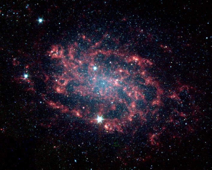 Sometimes, the best way to understand how something works is to take it apart. The same is true for galaxies like NGC 300, which NASA Spitzer Space Telescope has divided into its various parts.