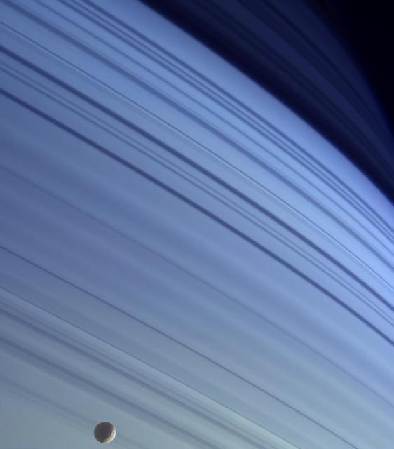 NASA image: Mimas Blues