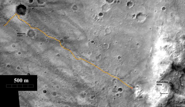 NASA image: Spirit Trip to the Hills