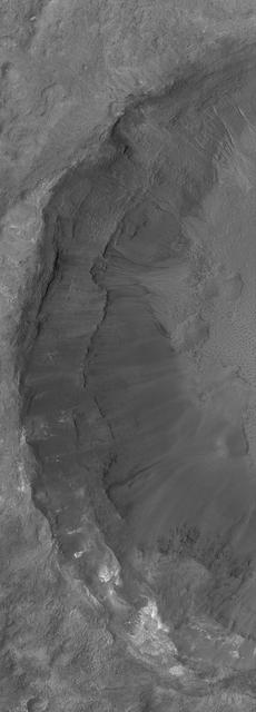Crater Wall With Gullies