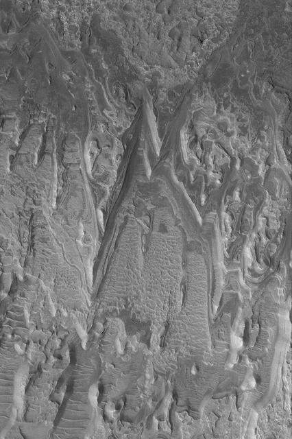 Layered Rocks in Crater