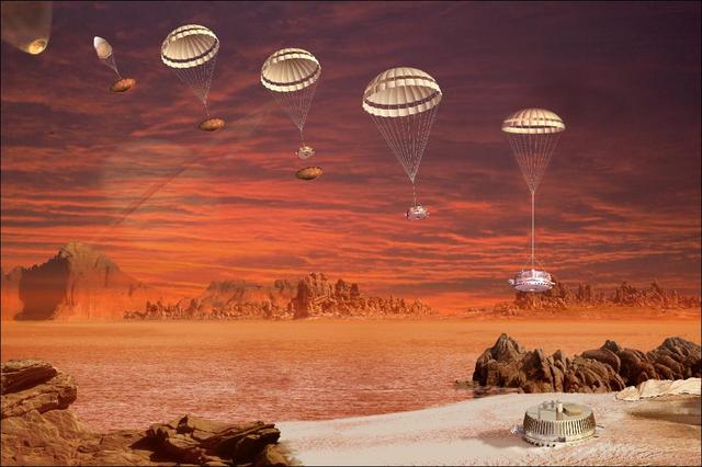 NASA image: Huygens Descent Sequence Artist Concept