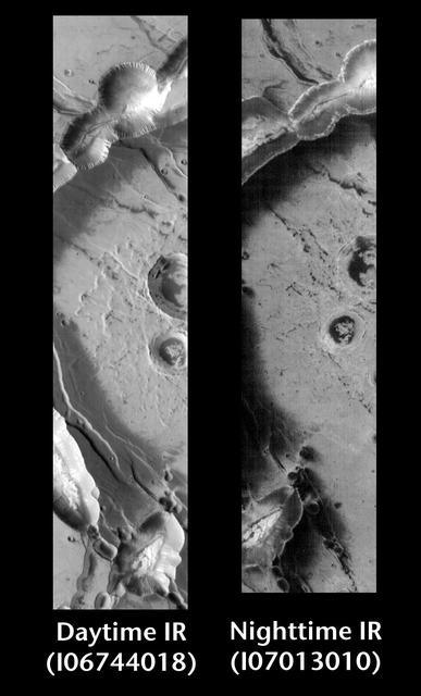 NASA image: Noctus Labyrinthus by Day and Night