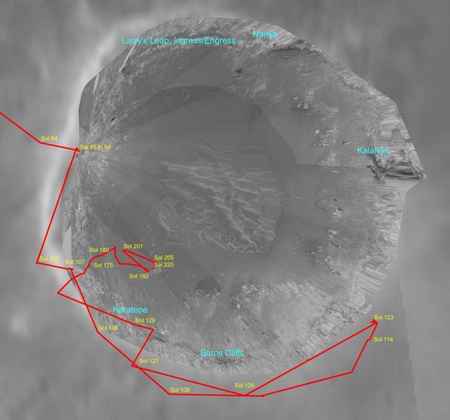 NASA image: Endurance Crater Overview