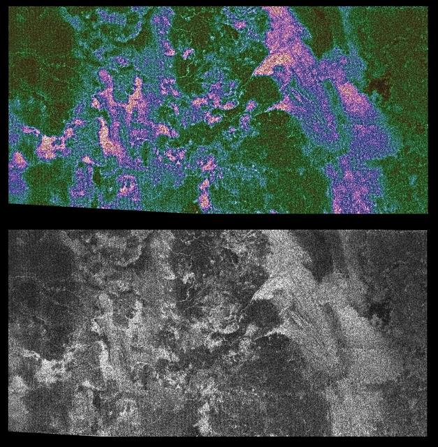 NASA image: Radar Shows Titan Live and in Color