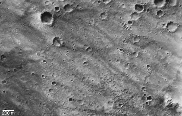 NASA image: Wheel Tracks from Landing Site to Hills