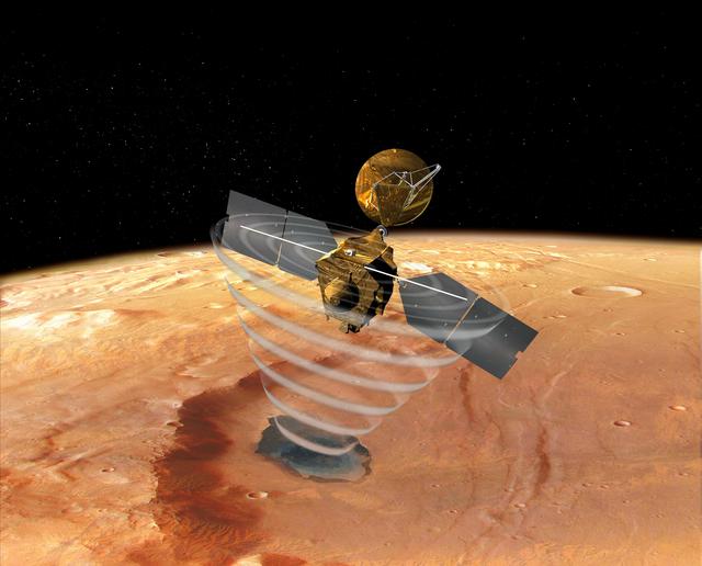 NASA image: Mars Reconnaissance Orbiter Radar, Top View Artist Concept