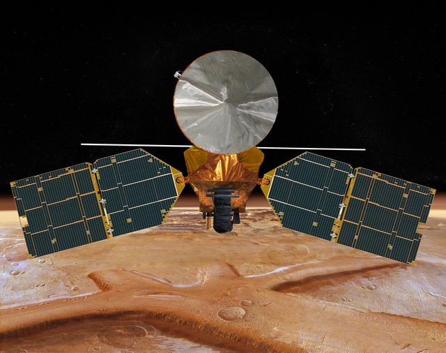 NASA image: Mars Reconnaissance Orbiter, Front View Artist Concept