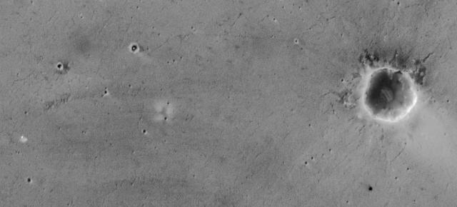 Opportunity Tracks Seen from Orbit