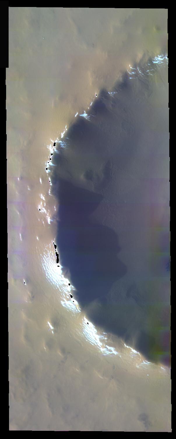 Dusty Crater In False Color