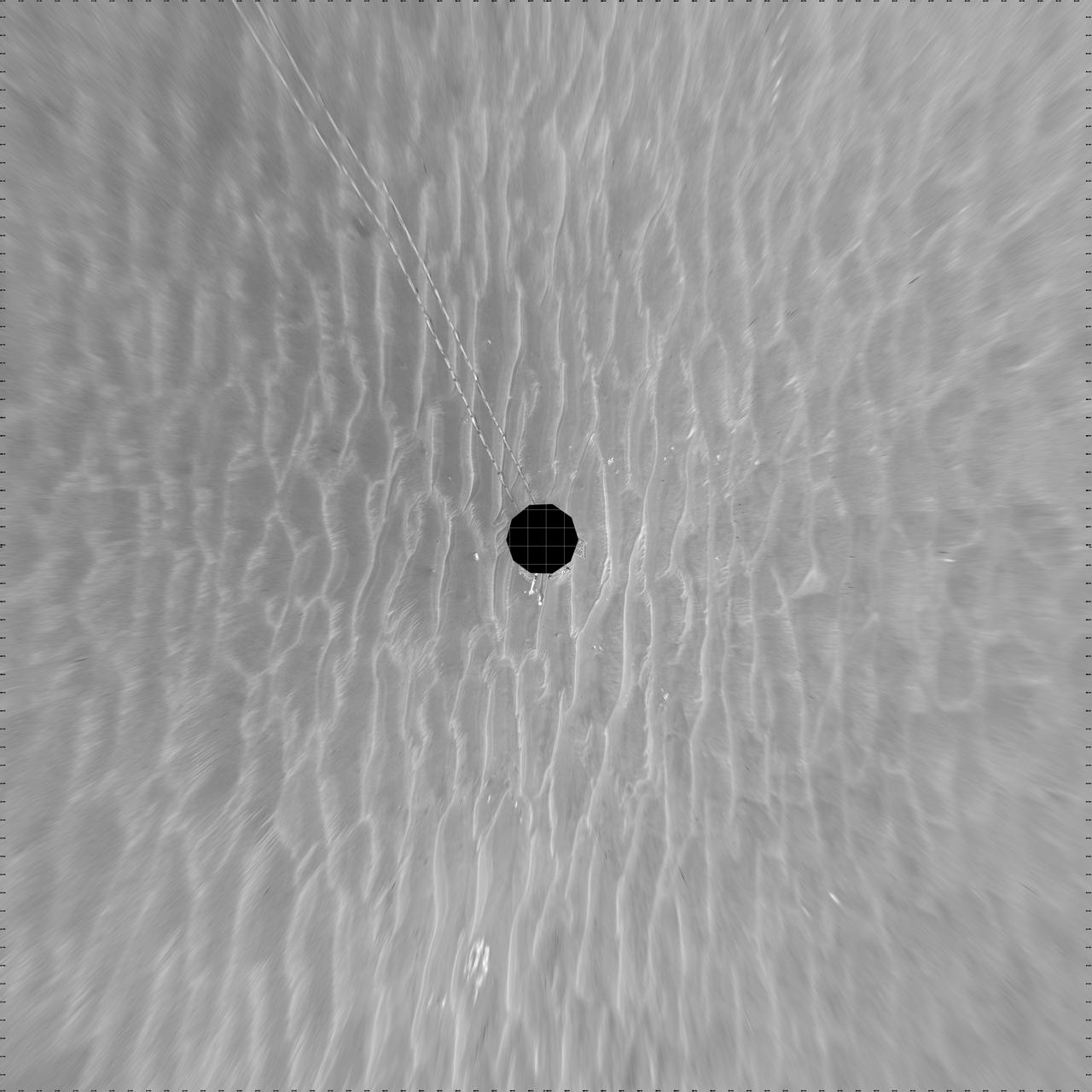 NASA's Mars Exploration Rover Opportunity used its navigation camera to take the images combined into this 360-degree view of the rover's surroundings on the 397th martian day, or sol, of its surface mission (March 6, 2005). Opportunity had completed a drive of 124 meters (407 feet) across the rippled flatland of the Meridiani Planum region on the previous sol, but did not drive on this sol. This location is catalogued as Opportunity's site 48. The view is presented here as a vertical projection with geometric and brightness seam correction. http://photojournal.jpl.nasa.gov/catalog/PIA07463