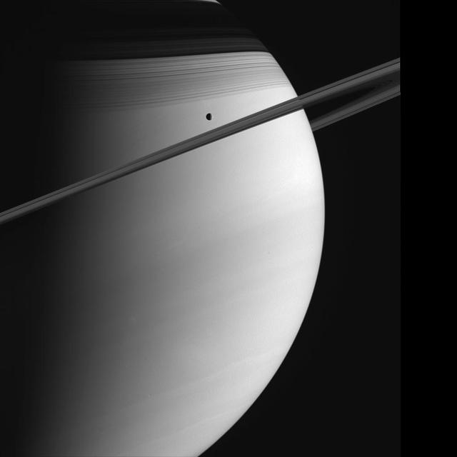 NASA image: Saturn and Tethys