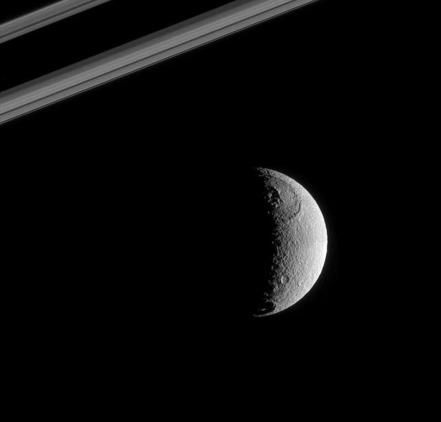 NASA image: Rough Sphere of Tethys