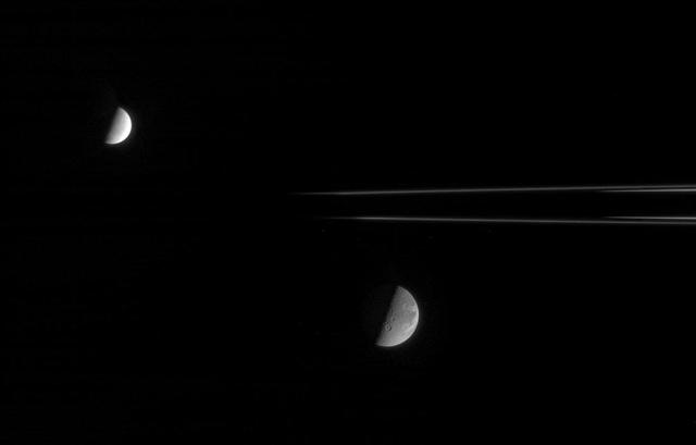 Dione and Enceladus