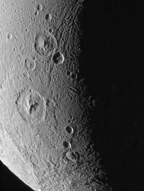 NASA image: Dione: Magnified View