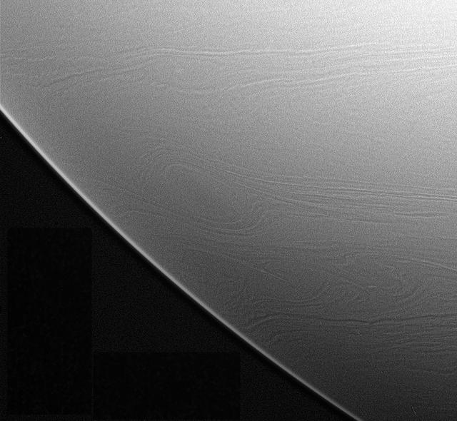 Great, oval-shaped storms churn through Saturn clouds in this Cassini  spacecraft view of southern latitudes