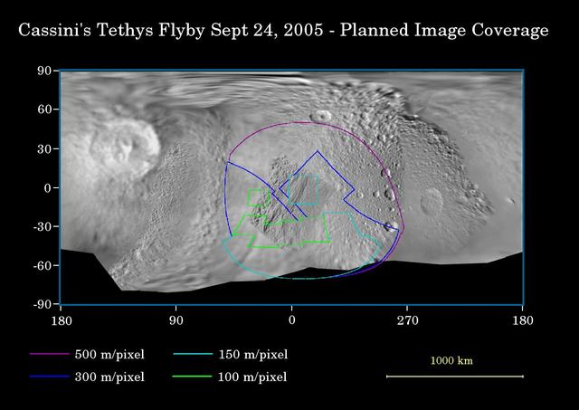 Cassini Close Look at Tethys