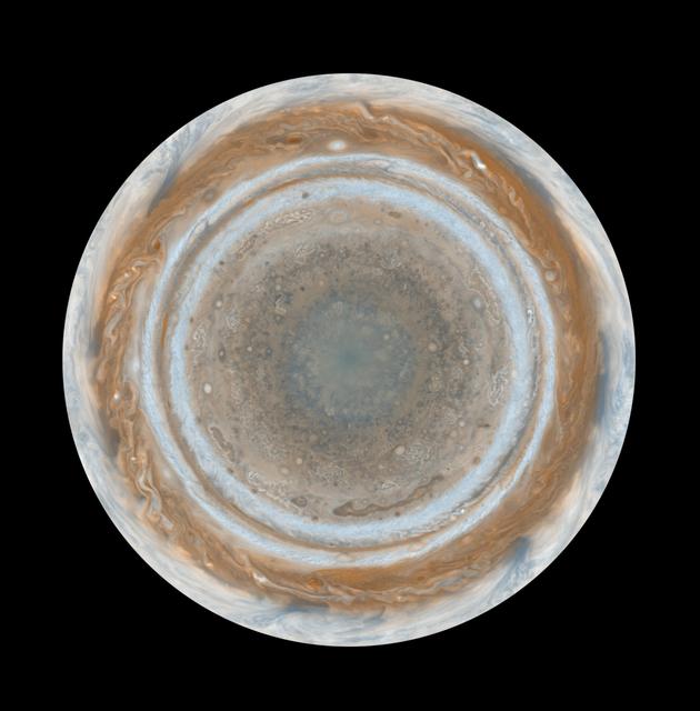 NASA image: Cassini Best Maps of Jupiter North Polar Map