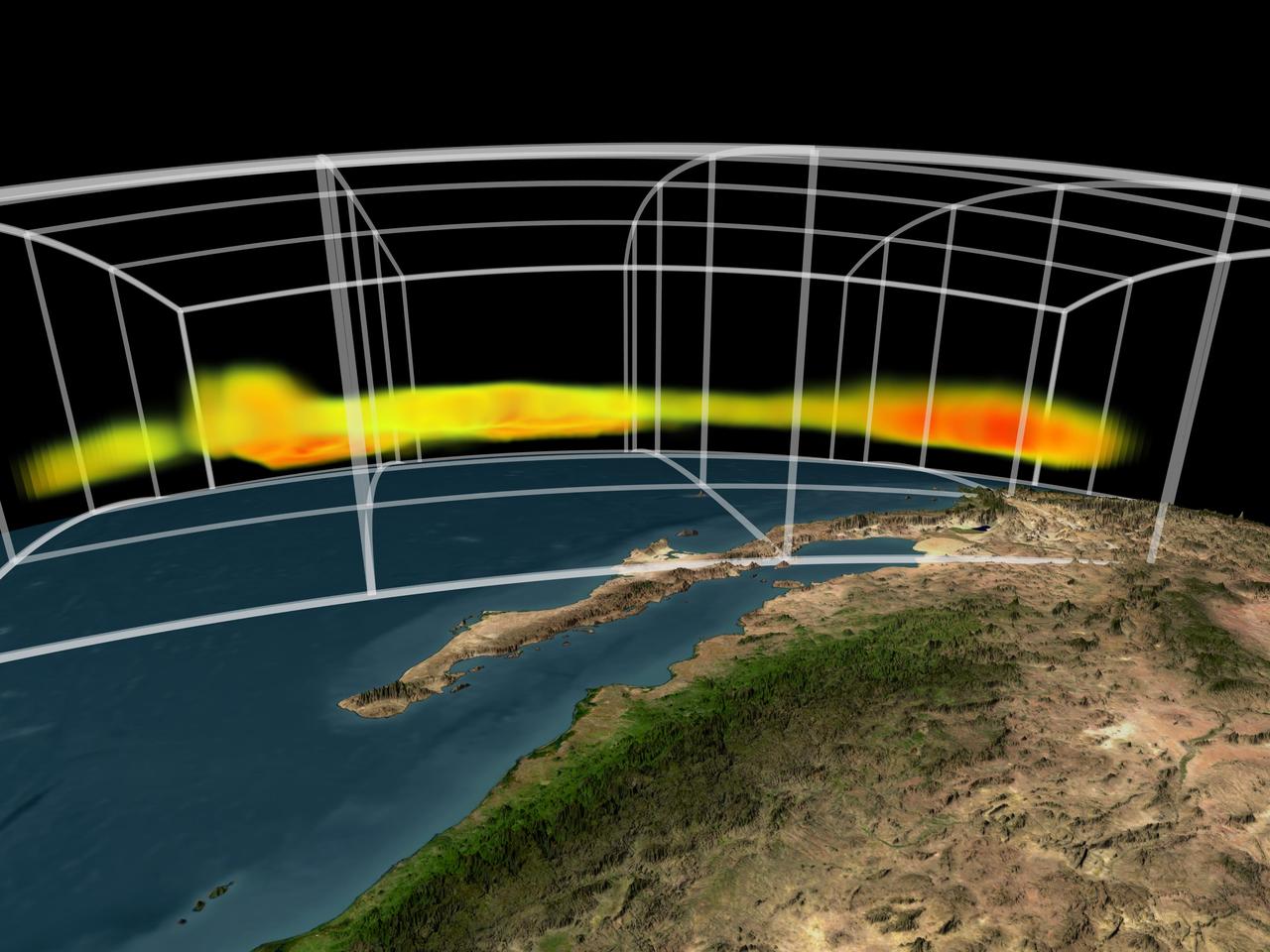 NASA Atmospheric Infrared Sounder instrument is able to peel back cloud cover to reveal 3-D structure of a storm water vapor content, information that can be used to improve weather forecast models.