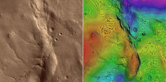 NASA image: First HiRISE Image of Mars: Topographic Model from Photoclinometry