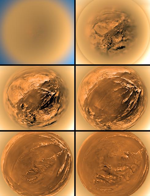 NASA image: Stereographic View of Titan Surface