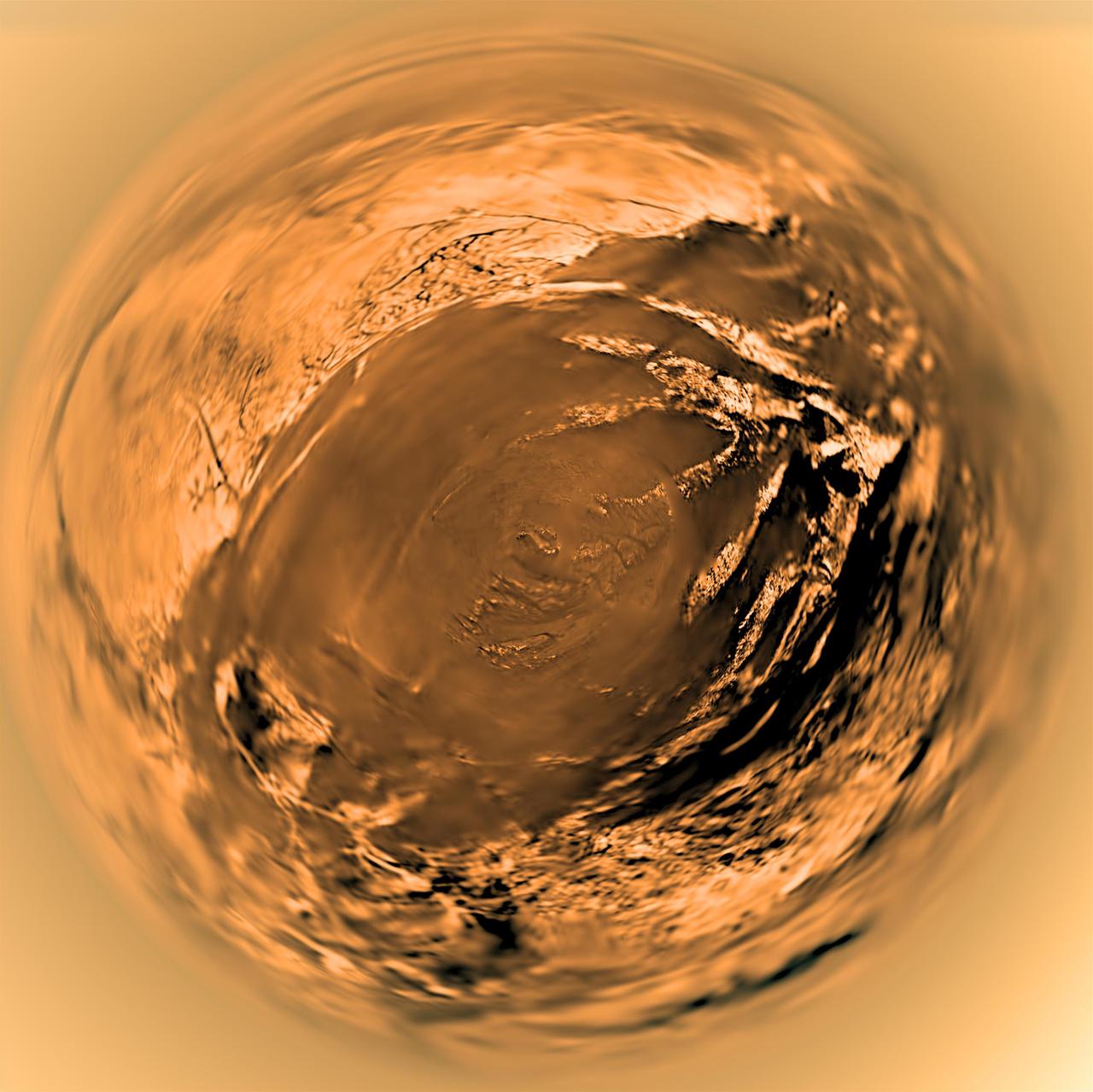 Fish-eye View of Titan Surface
