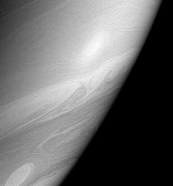 Streamers, swirls and vortices roll across the dynamic face of Saturn